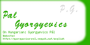 pal gyorgyevics business card