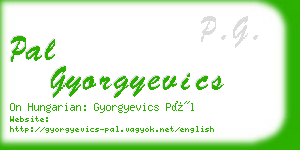 pal gyorgyevics business card
